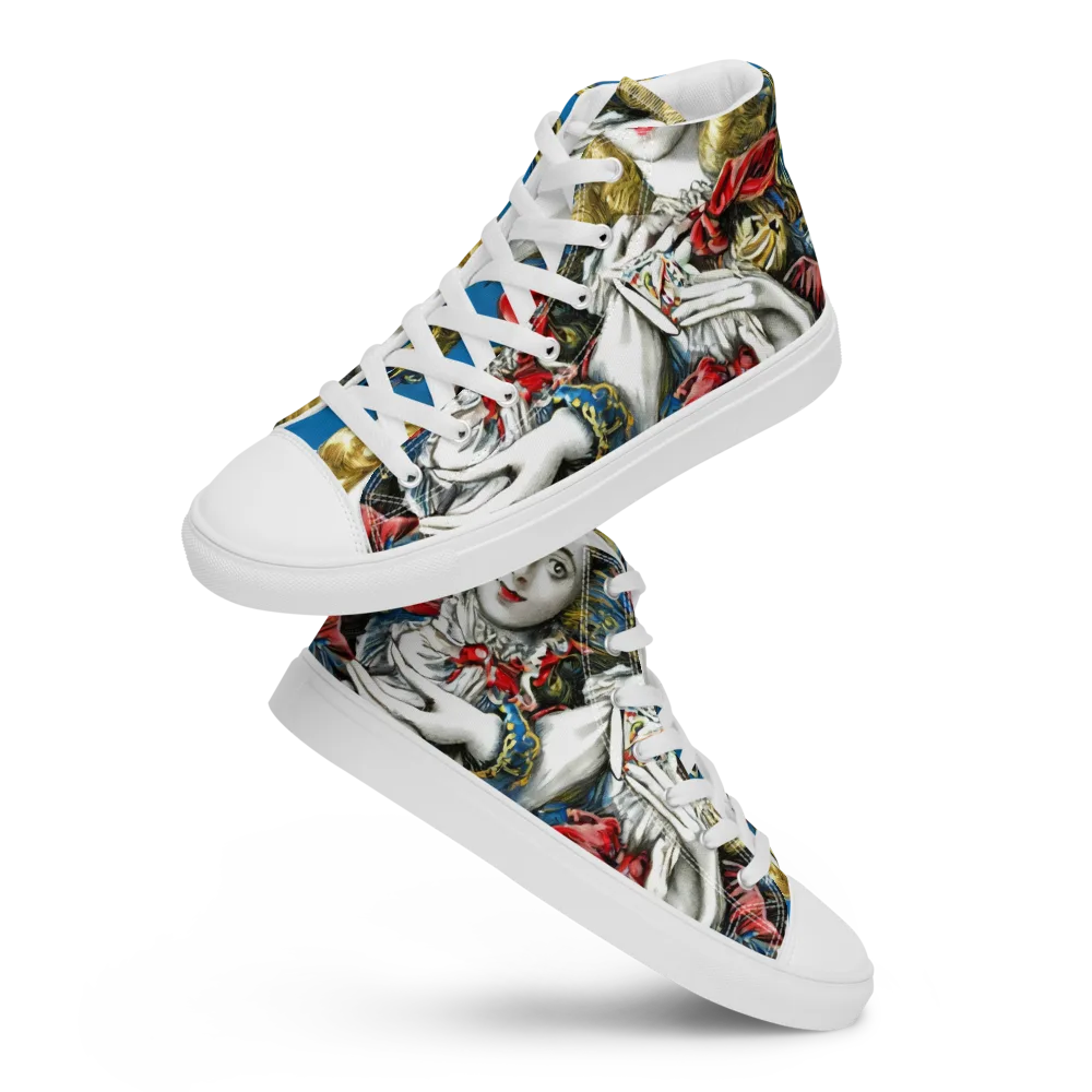 Masquerade Echoes on Women's High Top Canvas Shoes — Front