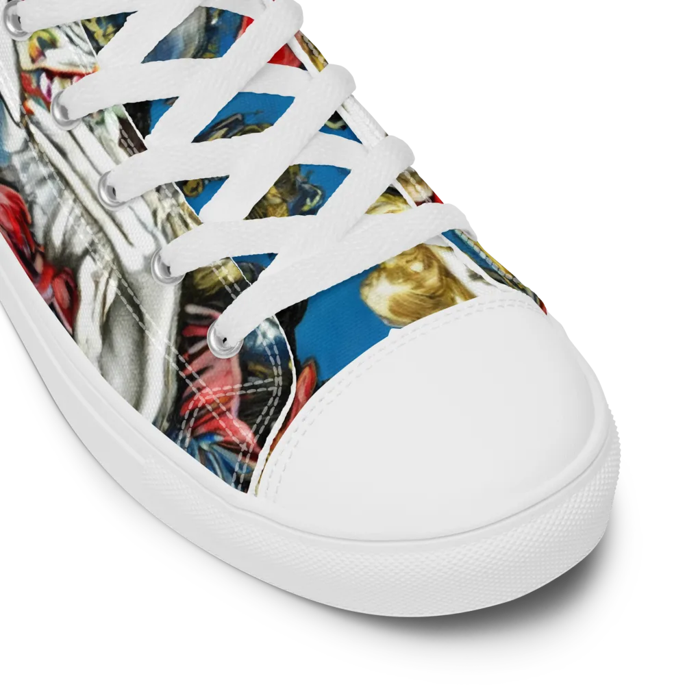 Masquerade Echoes on Women's High Top Canvas Shoes — Product details