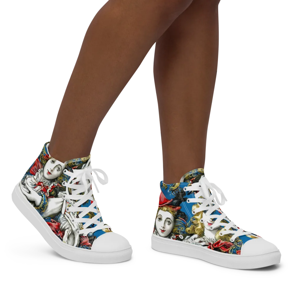 Masquerade Echoes on Women's High Top Canvas Shoes — Right