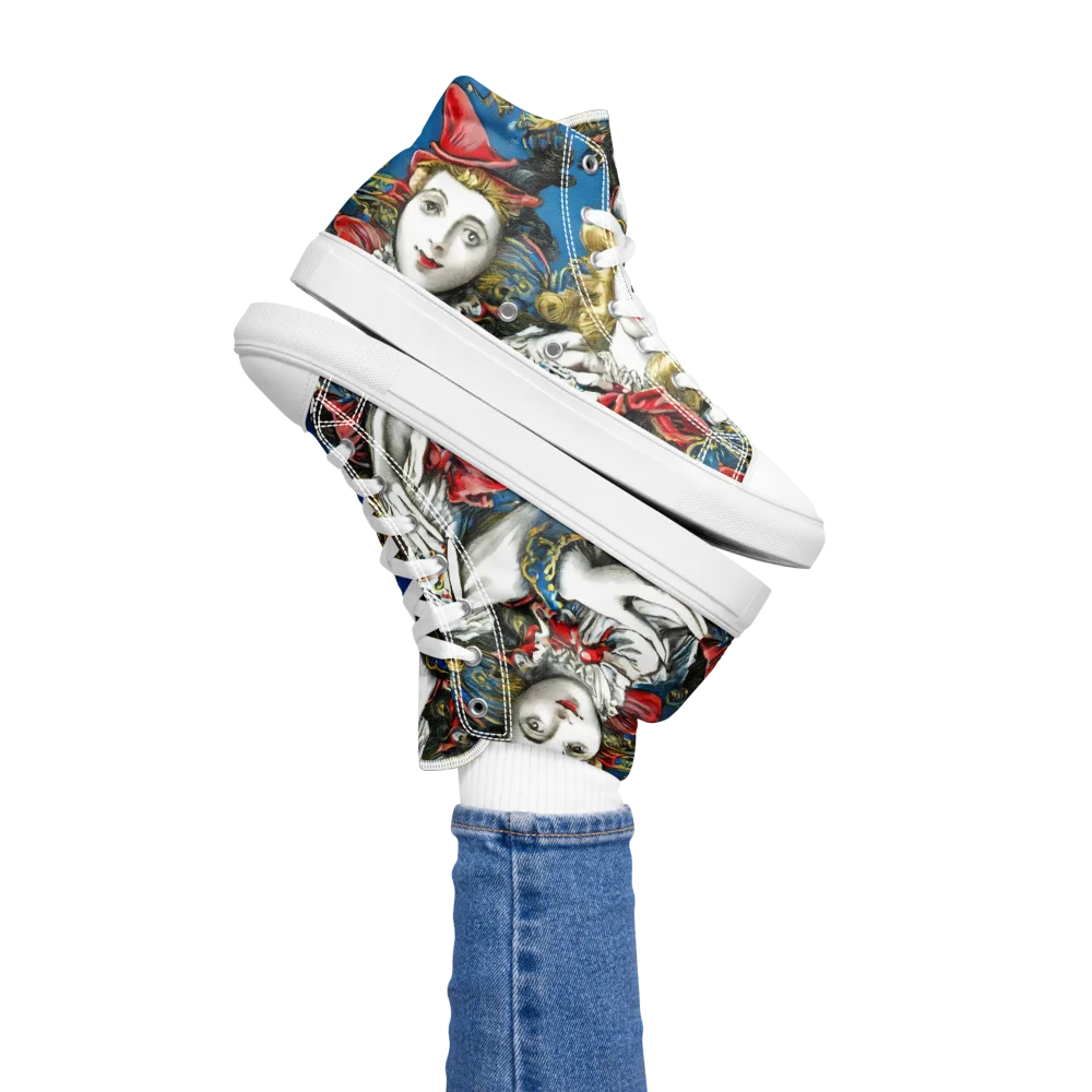 Masquerade Echoes on Women's High Top Canvas Shoes — Left
