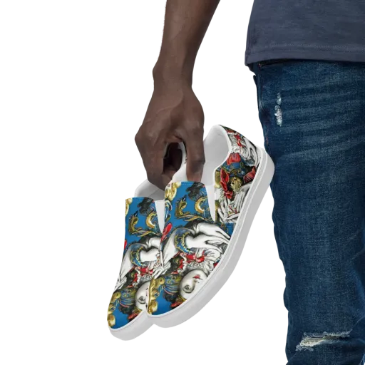 Masquerade Echoes on a Men's Slip-On Canvas Shoes