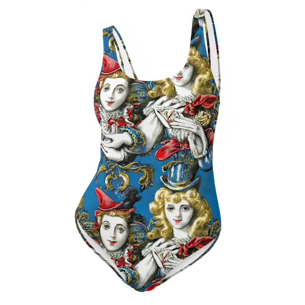 Masquerade Echoes on One-Piece Swimsuit — Front
