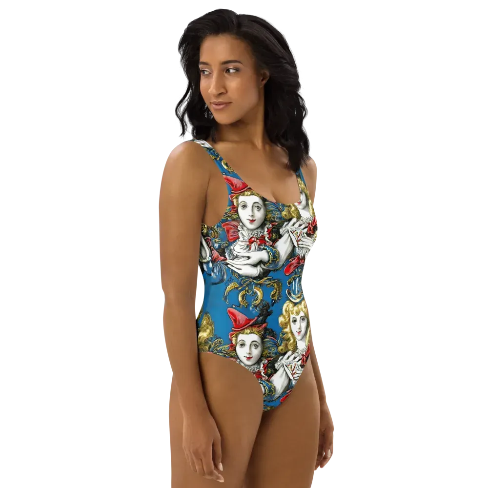 Masquerade Echoes on One-Piece Swimsuit — Right