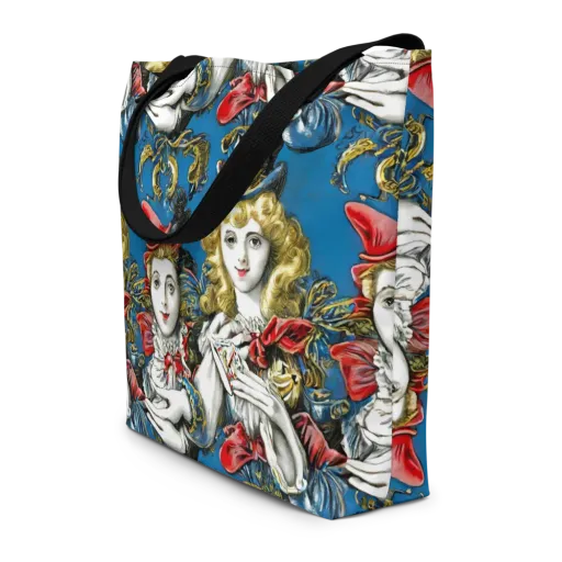 Masquerade Echoes on a Large Tote Bag W/ Pocket