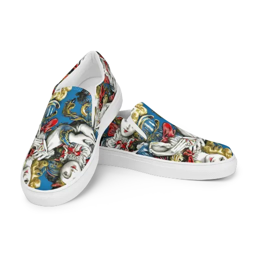 Masquerade Echoes on a Women's Slip-On Canvas Shoes