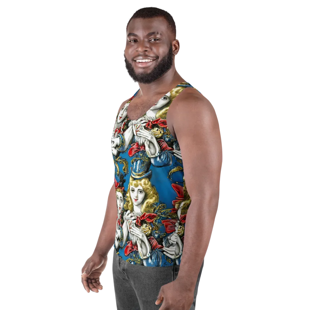Masquerade Echoes on Men's Tank Top — Left Front