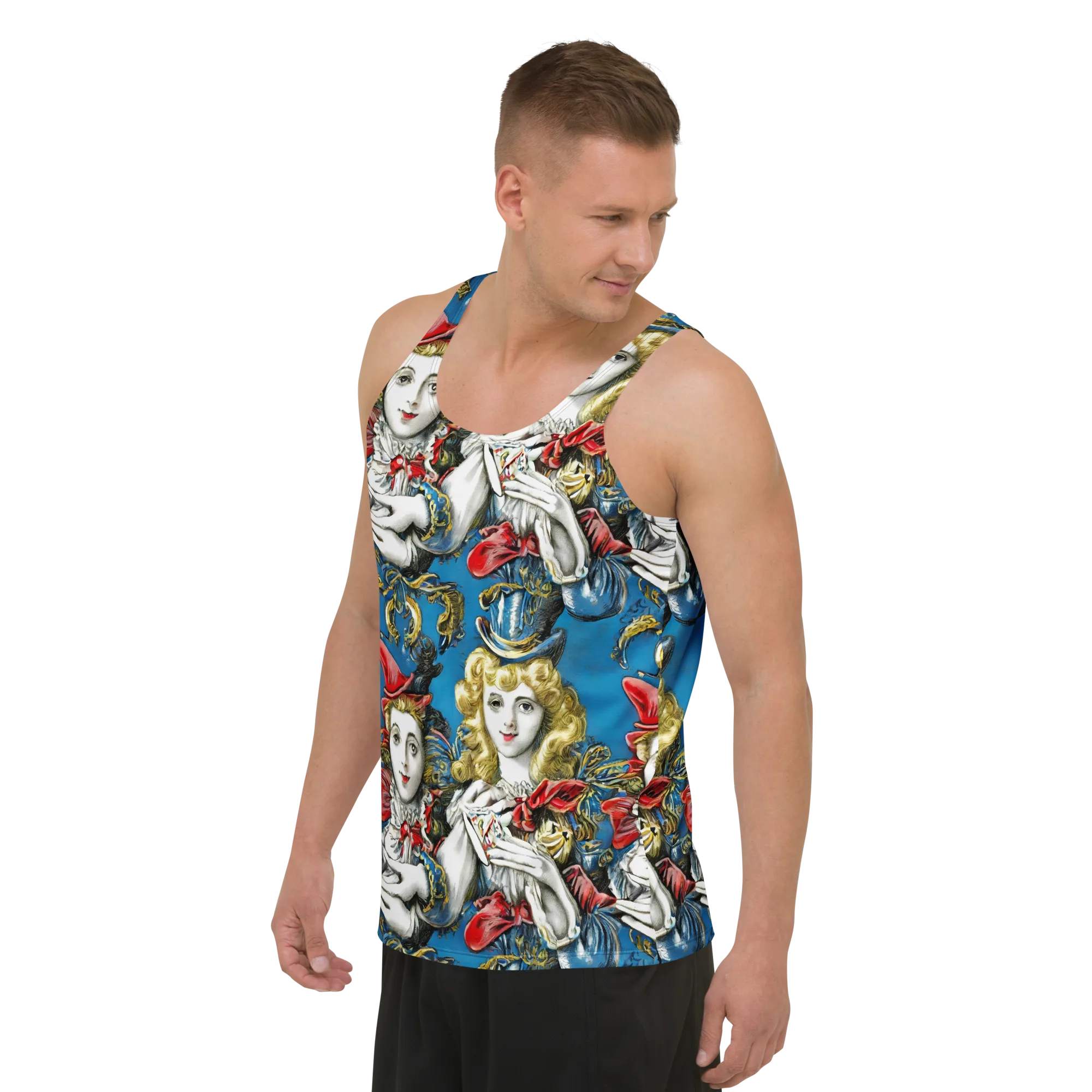 Masquerade Echoes on Men's Tank Top — Left Front