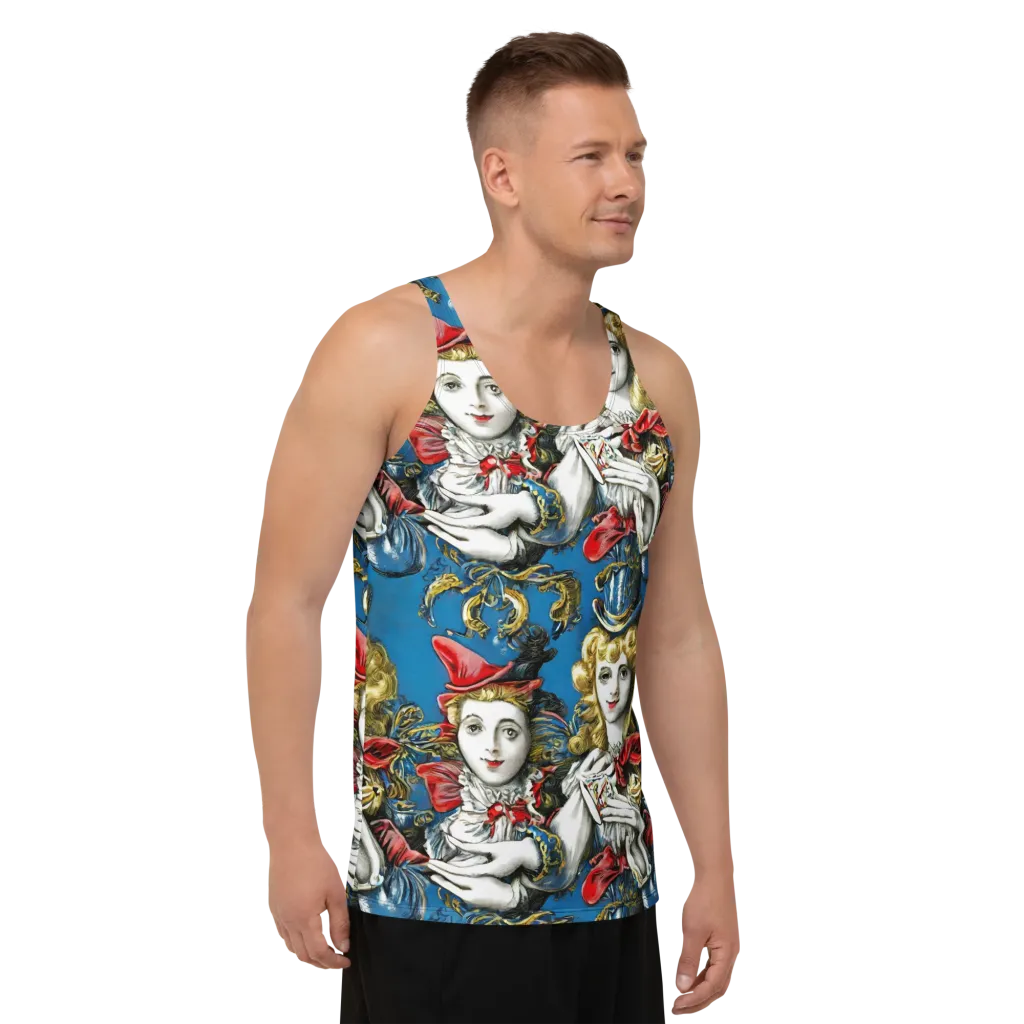 Masquerade Echoes on Men's Tank Top — Right Front