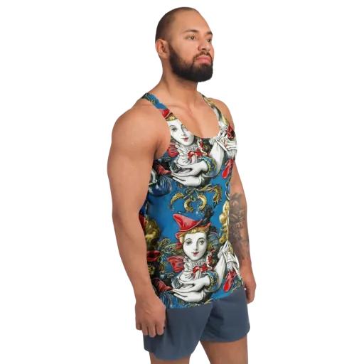 Masquerade Echoes on a Men's Tank Top