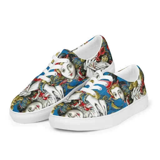 Masquerade Echoes on a Men's Lace-Up Canvas Shoes