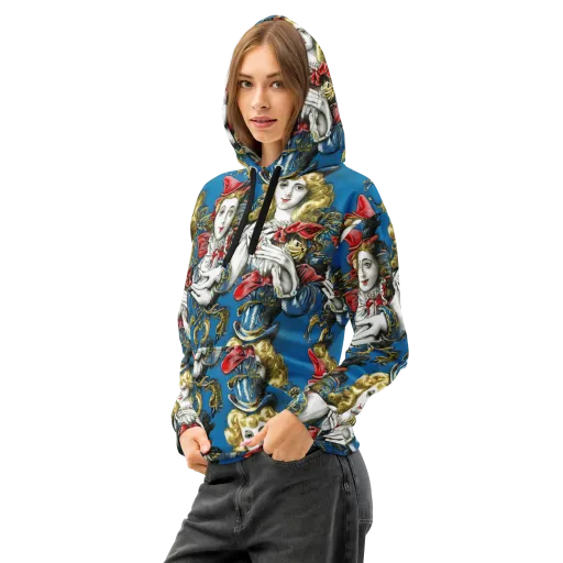 Masquerade Echoes on a Cotton Hoodie