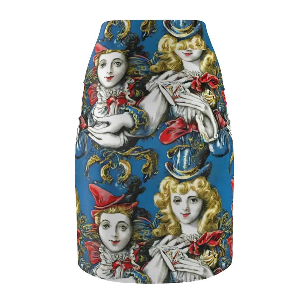 Masquerade Echoes on Pencil Skirt — Back