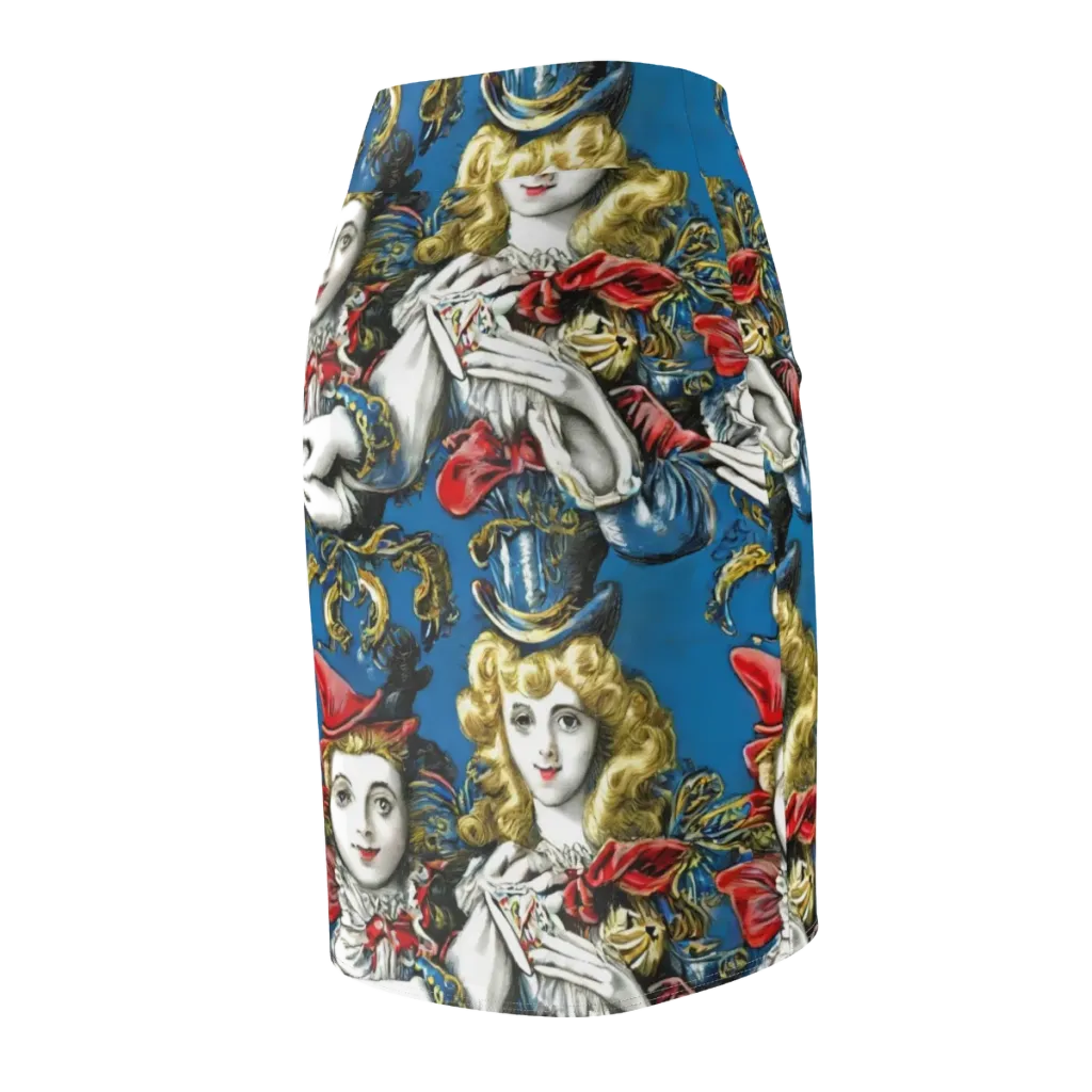 Masquerade Echoes on Pencil Skirt — Back Side