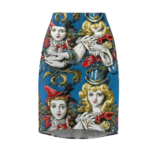 Masquerade Echoes on a Pencil Skirt
