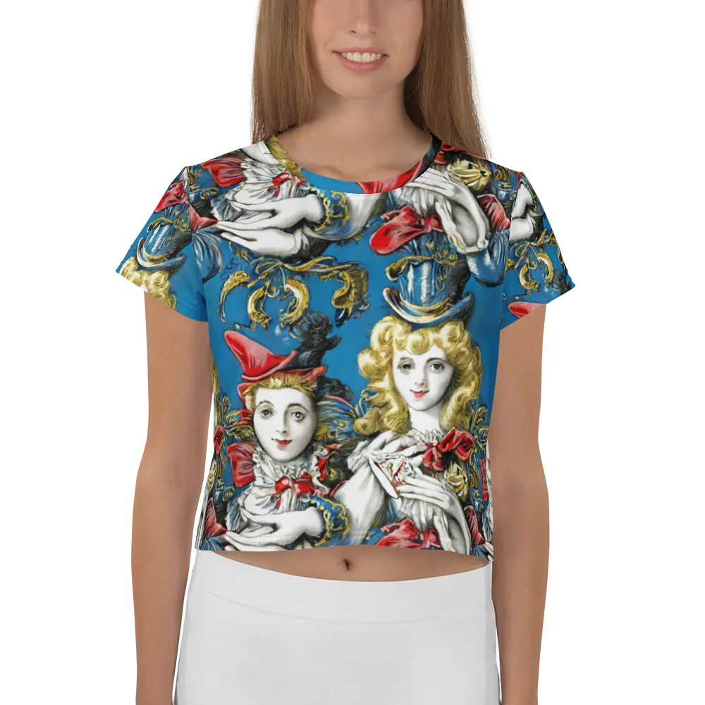 Masquerade Echoes on Crop Tee — Front