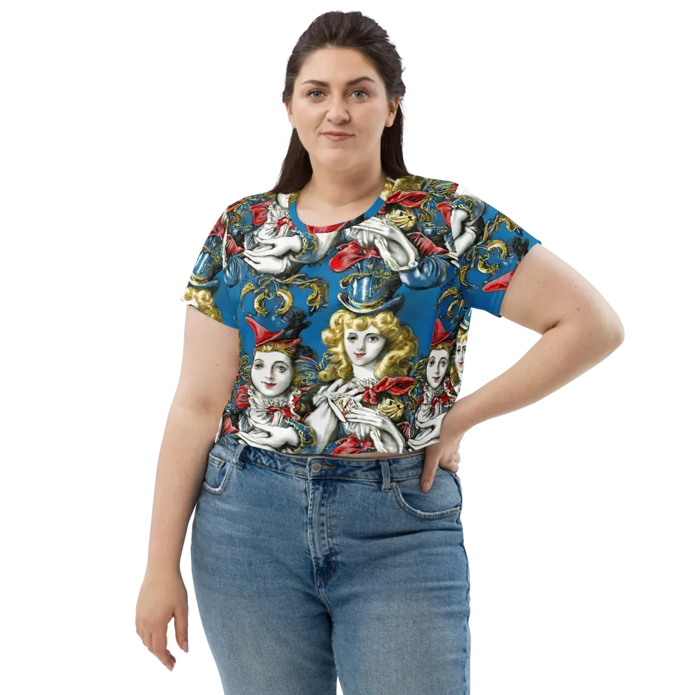 Masquerade Echoes on Crop Tee — Front