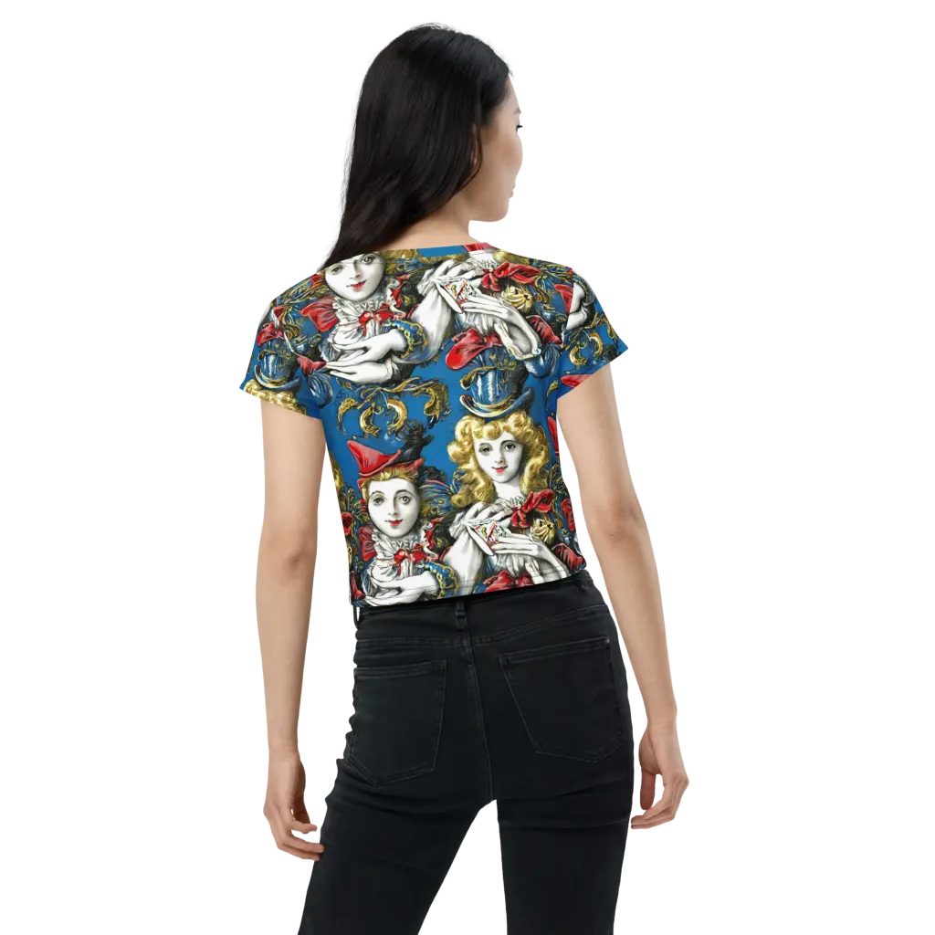 Masquerade Echoes on Crop Tee — Back