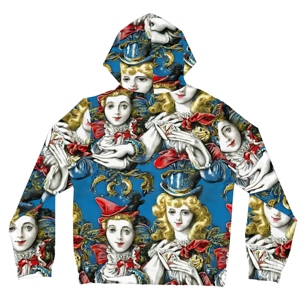 Masquerade Echoes on Women's Full-Zip Hoodie — Back