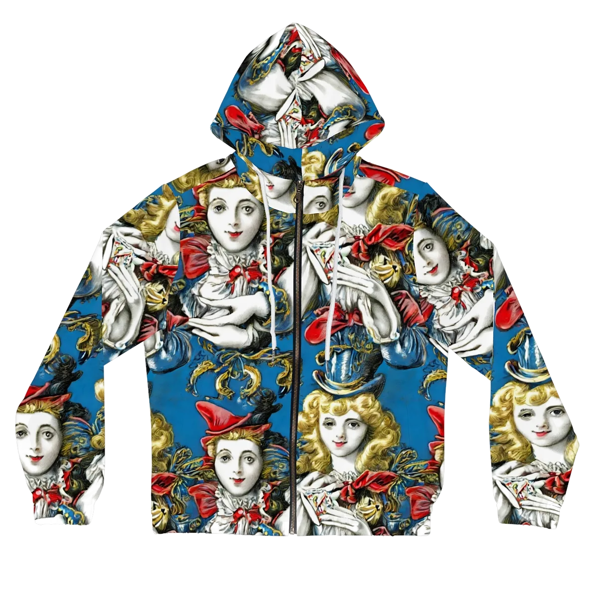 Masquerade Echoes on Women's Full-Zip Hoodie — Front