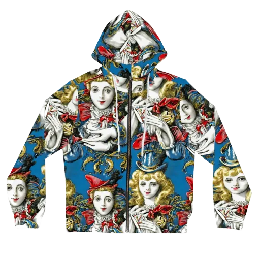 Masquerade Echoes on a Women's Full-Zip Hoodie