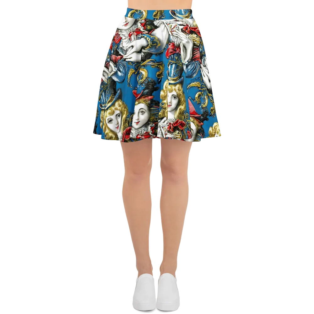 Masquerade Echoes on Skater Skirt — Front