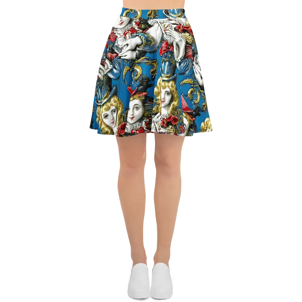 Masquerade Echoes on Skater Skirt — Front