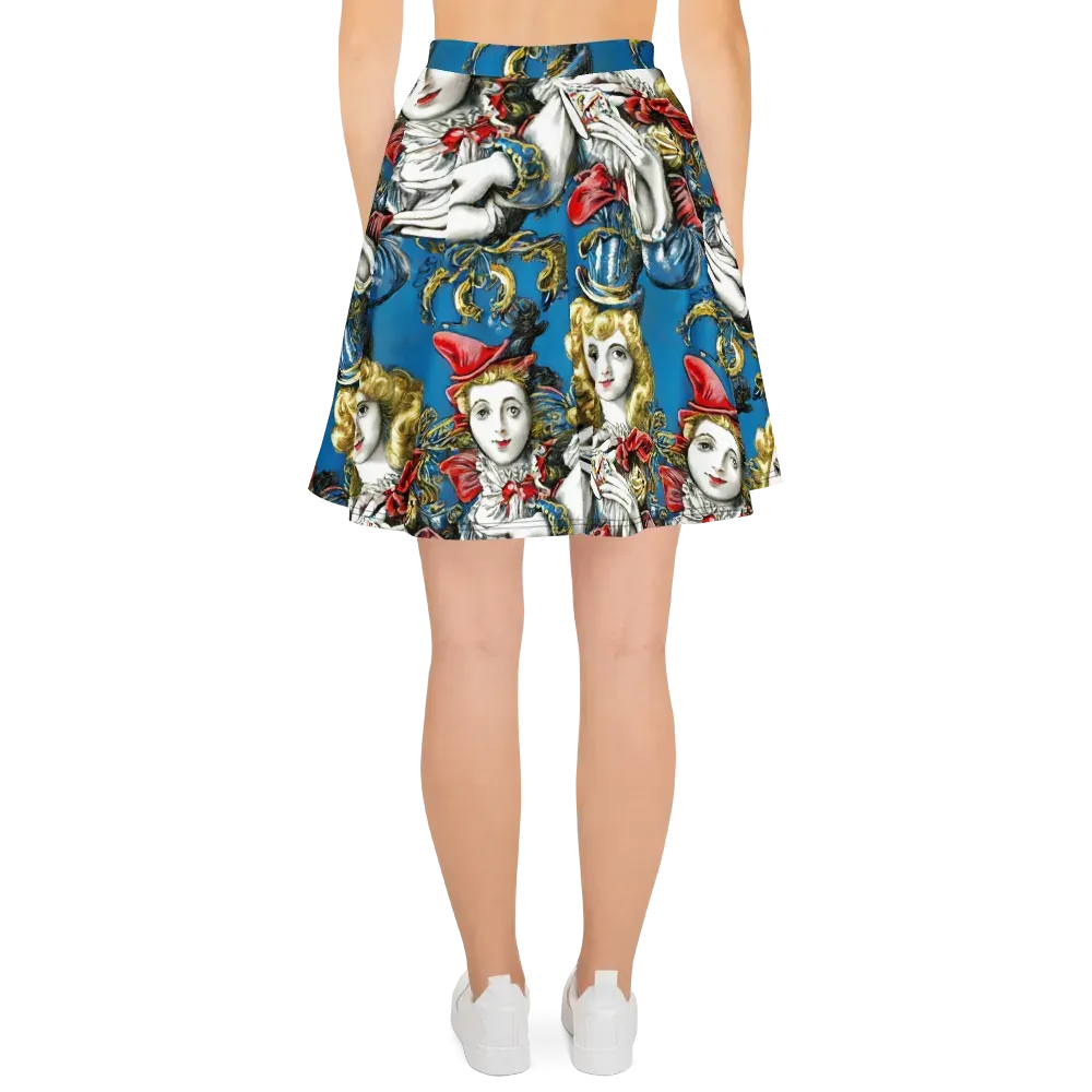 Masquerade Echoes on Skater Skirt — Back
