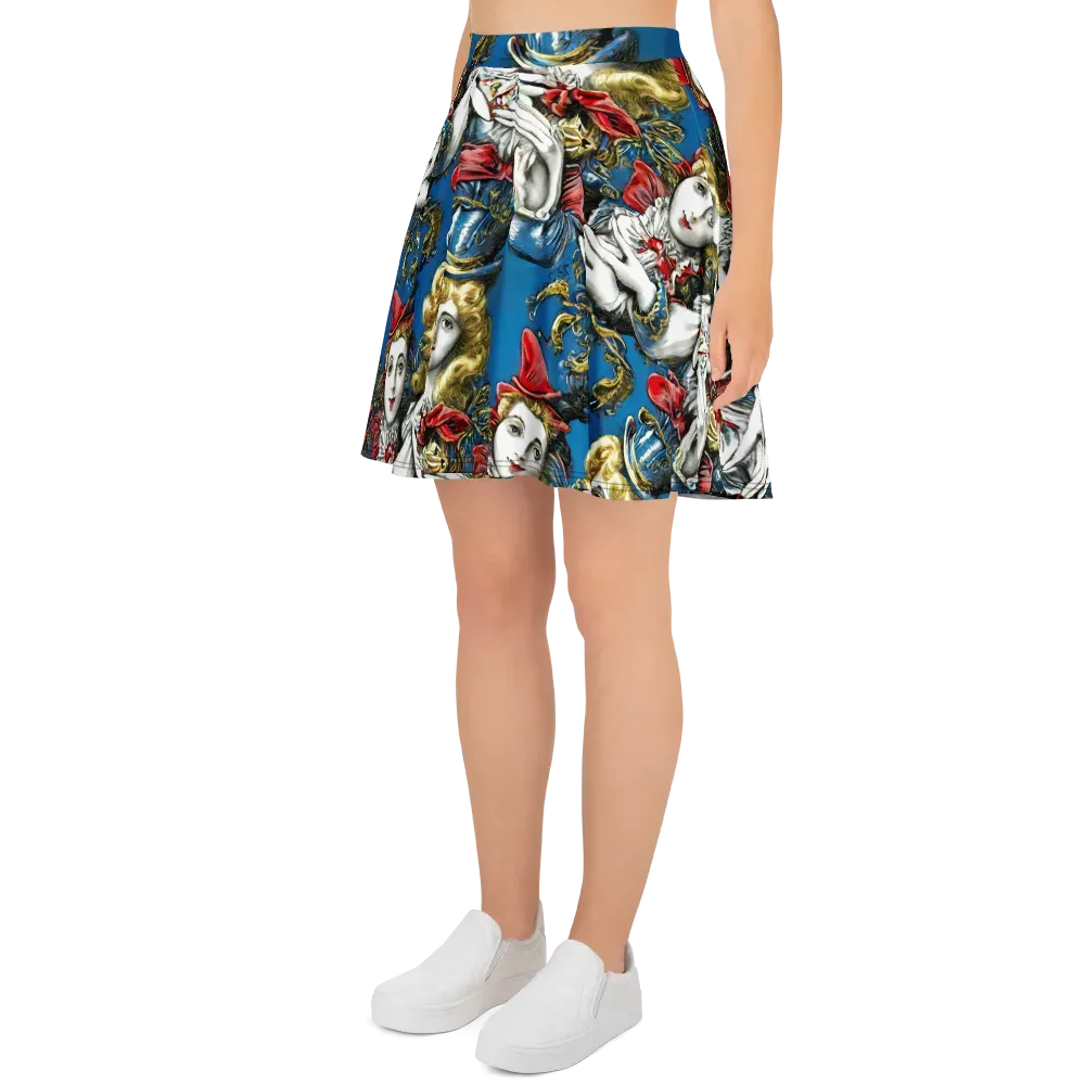 Masquerade Echoes on Skater Skirt — Left