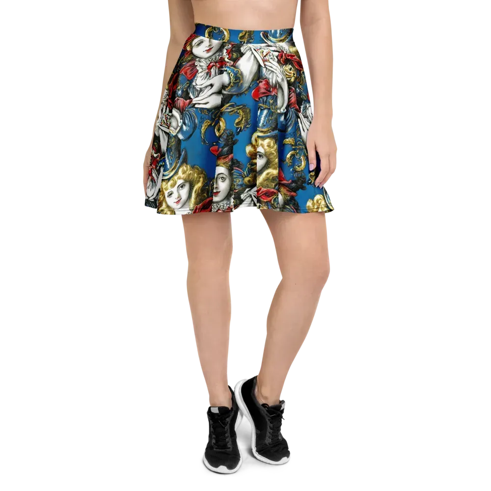 Masquerade Echoes on Skater Skirt — Front