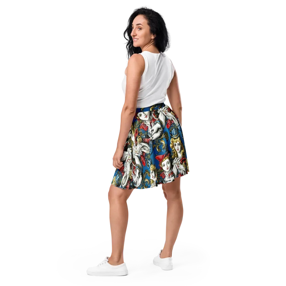 Masquerade Echoes on Skater Skirt — Back