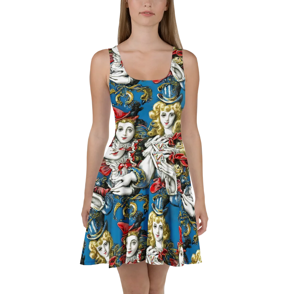 Masquerade Echoes on Skater Dress — Front