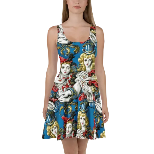 Masquerade Echoes on a Skater Dress