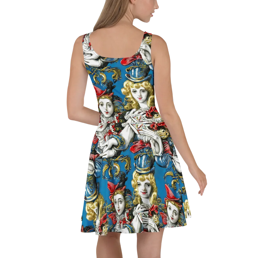 Masquerade Echoes on Skater Dress — Back