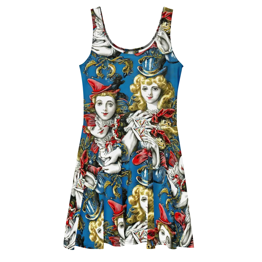 Masquerade Echoes on Skater Dress — Front