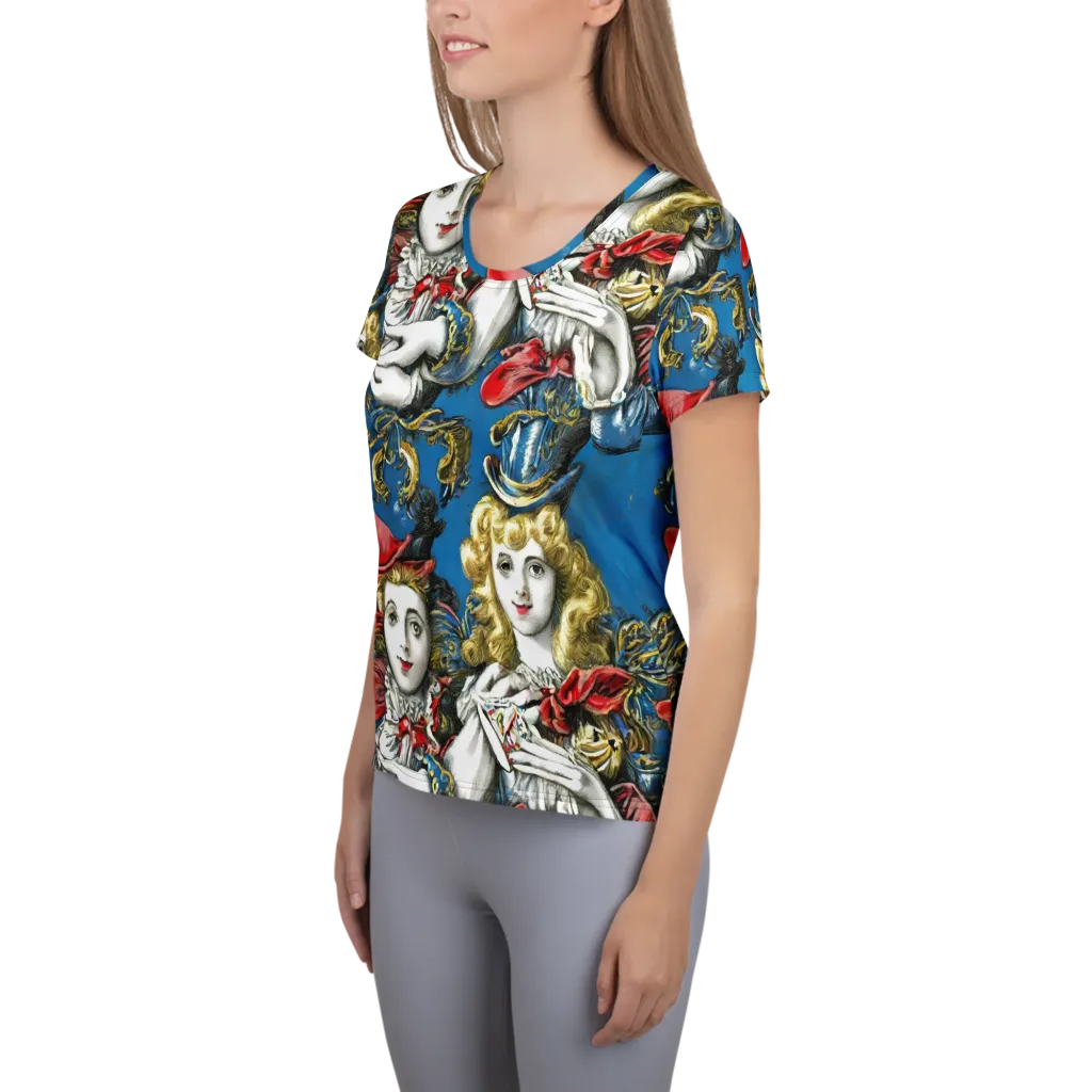 Masquerade Echoes on Women's Athletic T-Shirt — Left