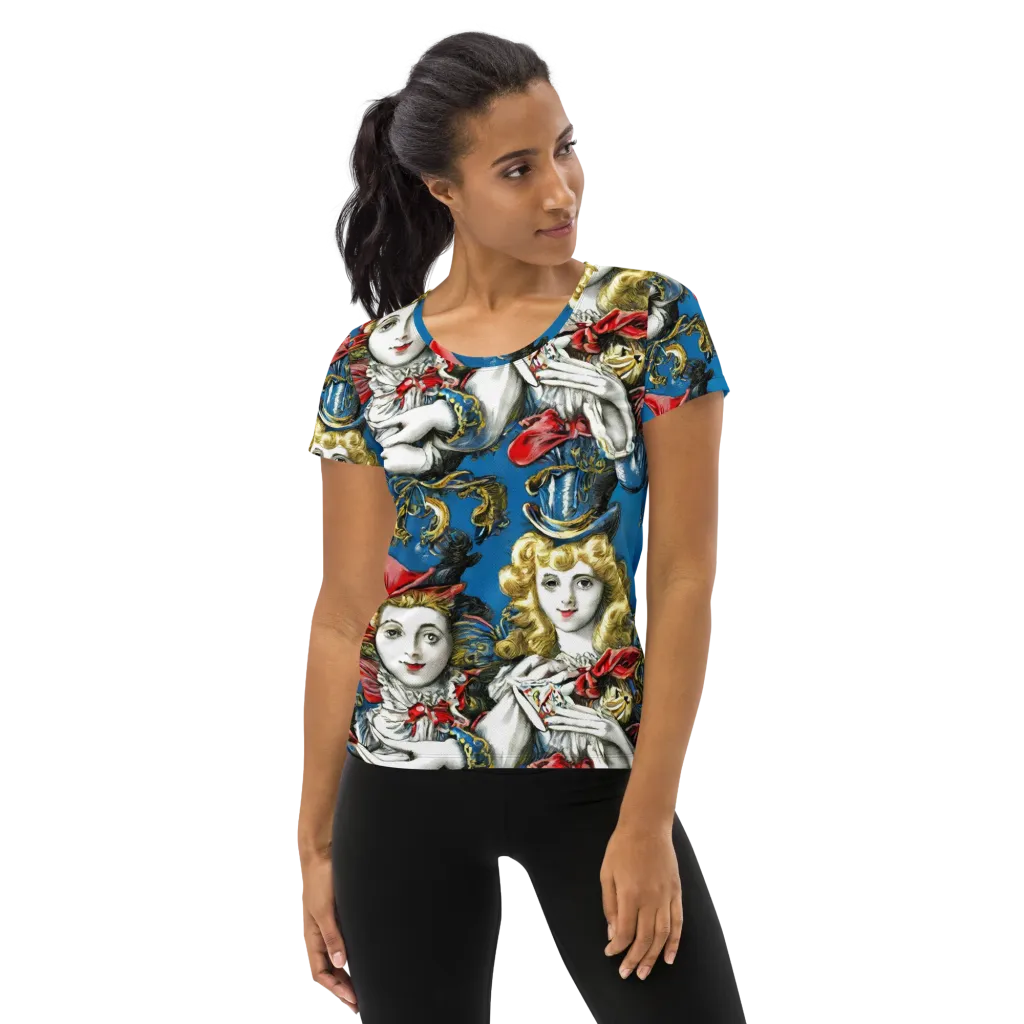 Masquerade Echoes on Women's Athletic T-Shirt — Front