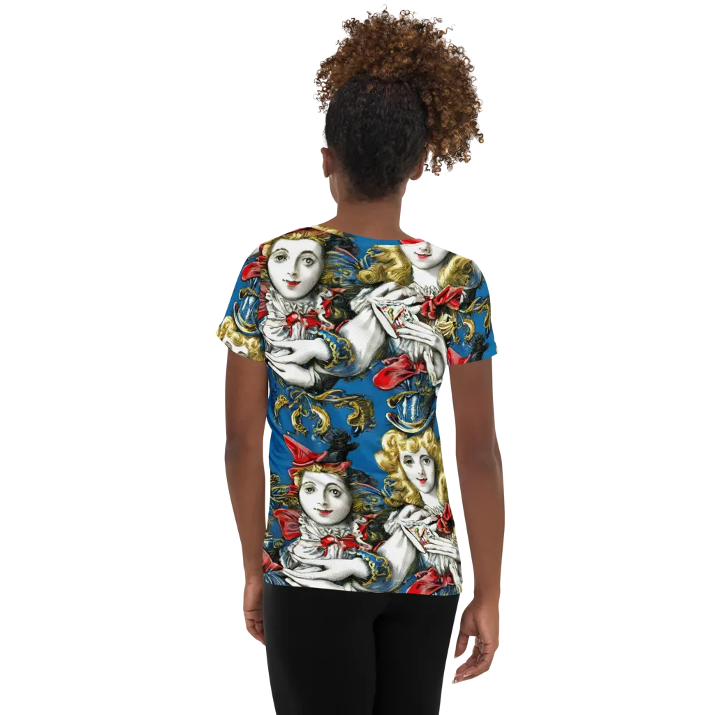 Masquerade Echoes on Women's Athletic T-Shirt — Back