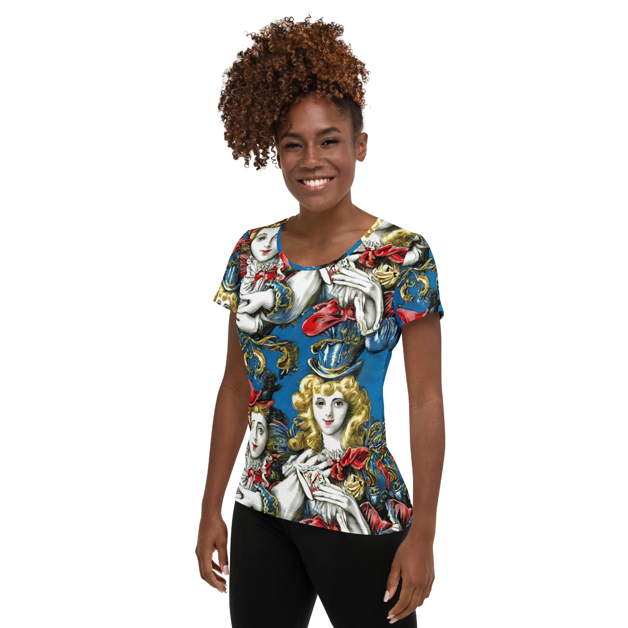 Masquerade Echoes on Women's Athletic T-Shirt — Left