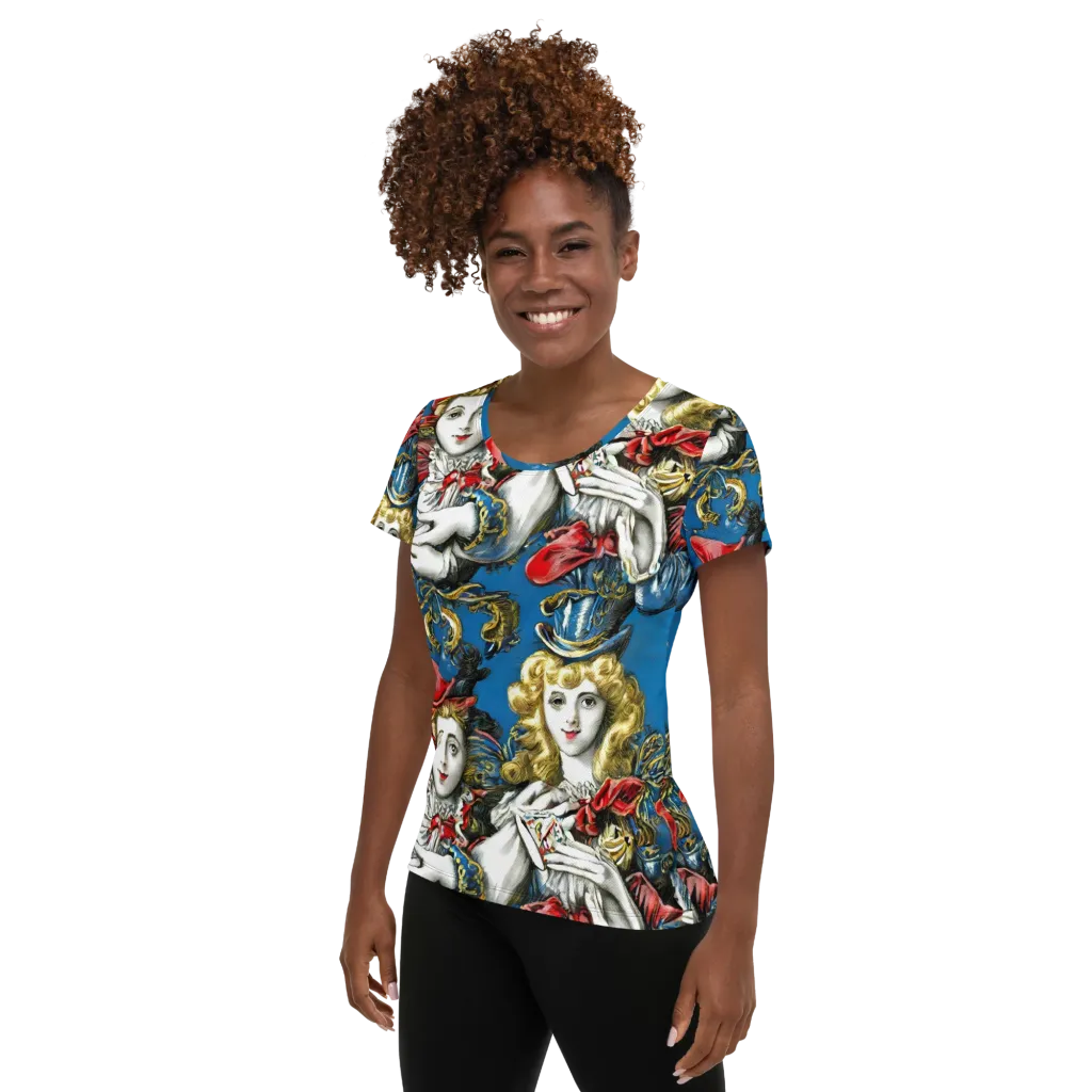 Masquerade Echoes on Women's Athletic T-Shirt — Left