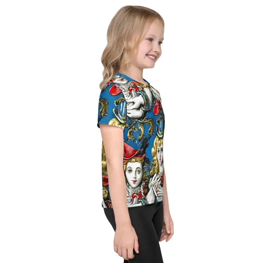 Masquerade Echoes on Kids Crew Neck T-Shirt — Right