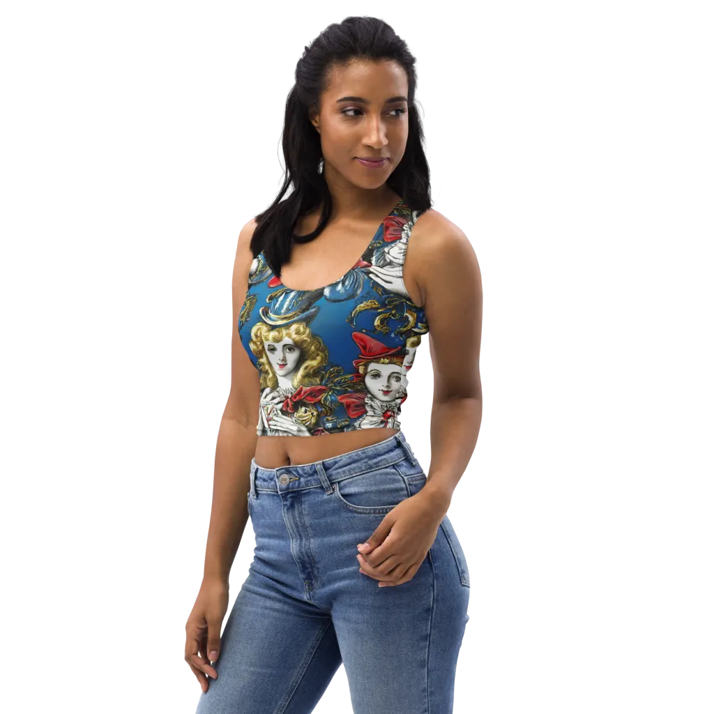 Masquerade Echoes on Crop Top — Left Front