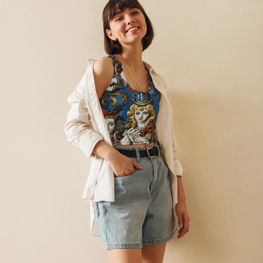 Masquerade Echoes on Crop Top — Front