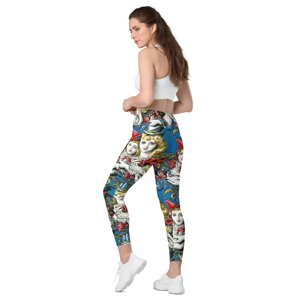 Masquerade Echoes on Leggings with Pockets — Left Back