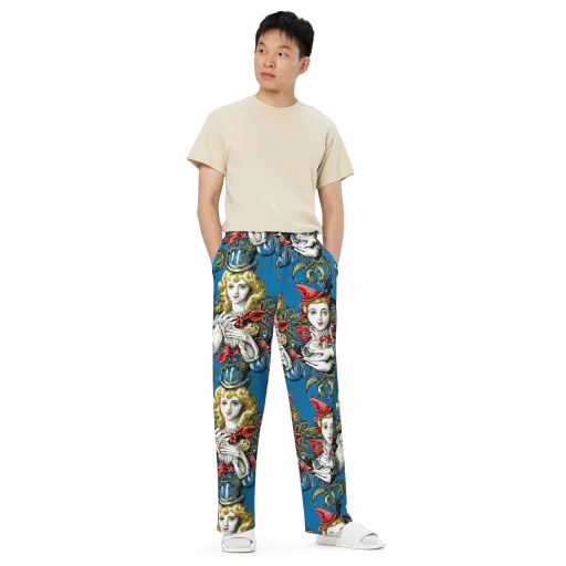 Masquerade Echoes on a Wide-Leg Pants