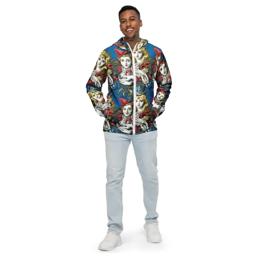 Masquerade Echoes on a Men's Windbreaker