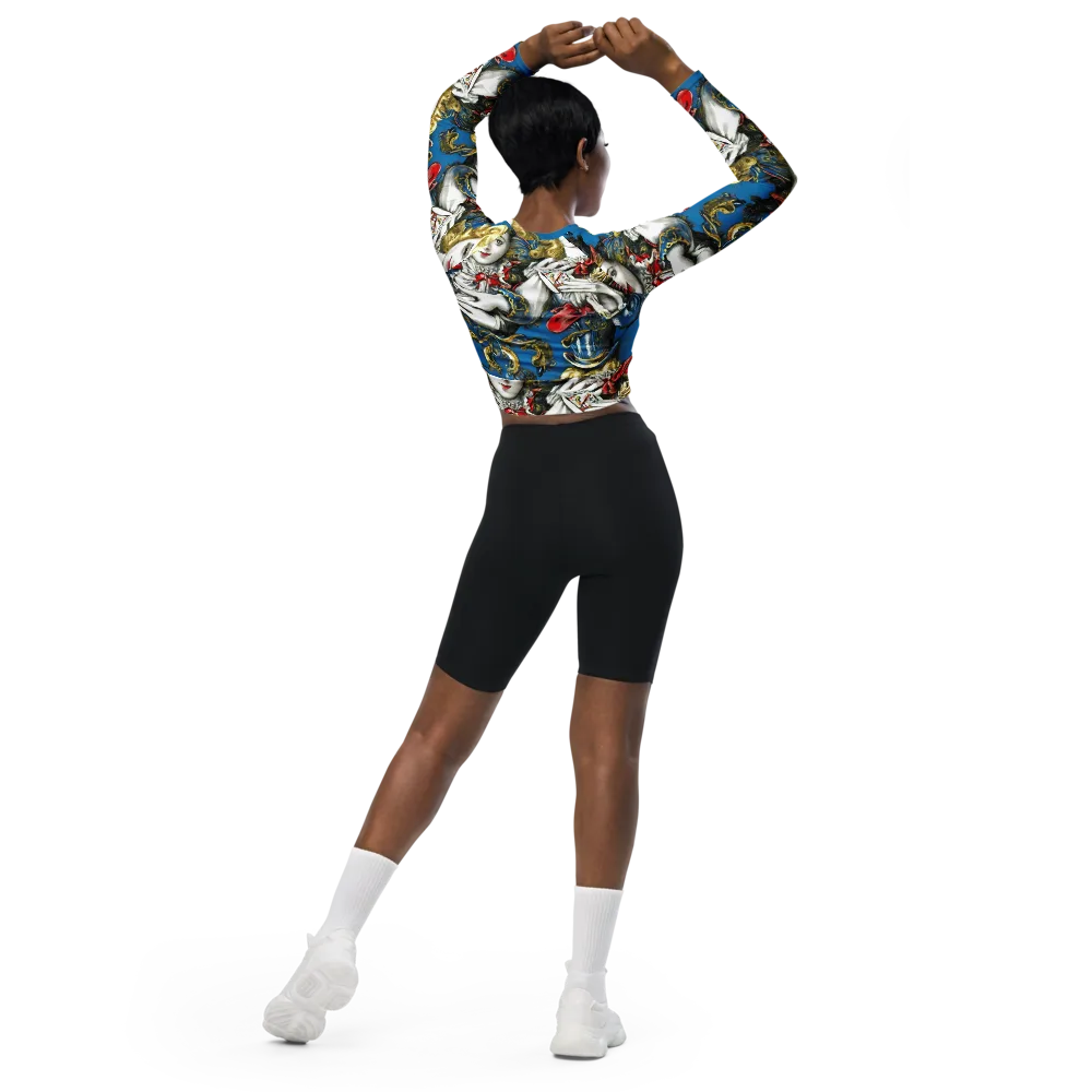 Masquerade Echoes on Long Sleeve Crop Top — Back