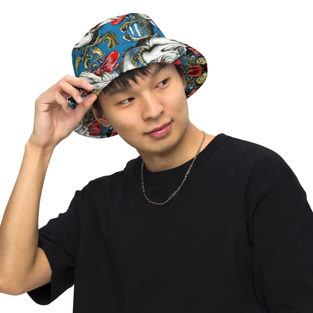 Masquerade Echoes on Reversible Bucket Hat — Front Inside
