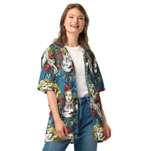 Masquerade Echoes on a Button Shirt