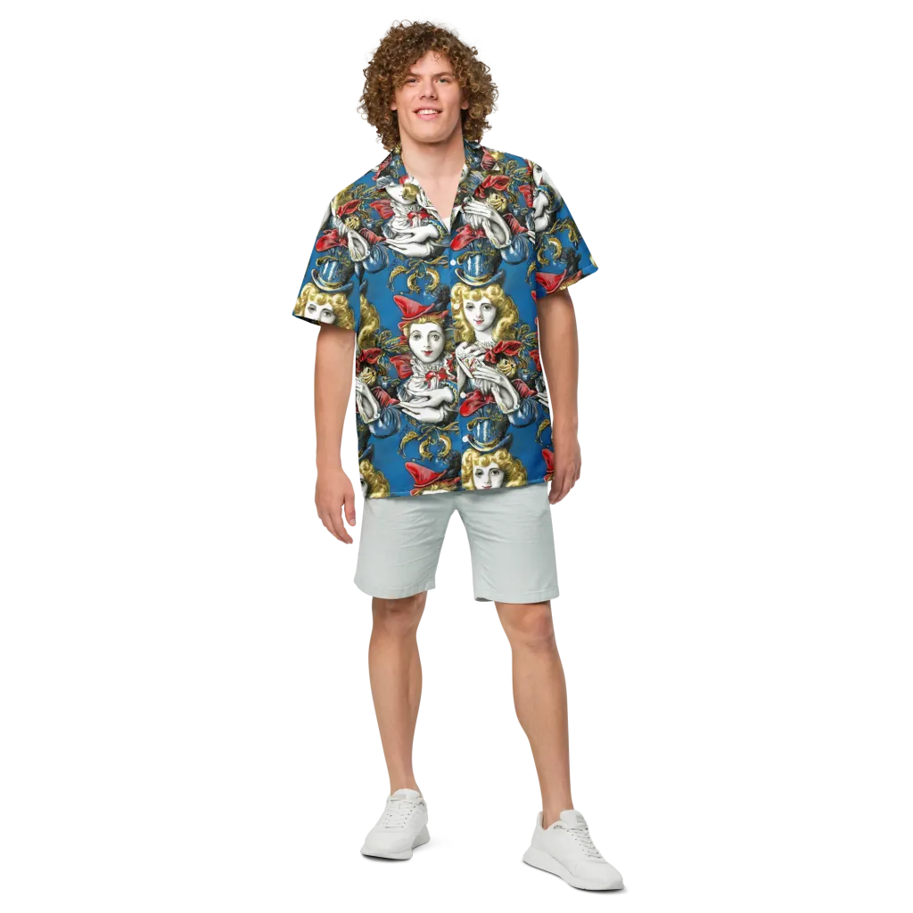 Masquerade Echoes on Button Shirt — Front