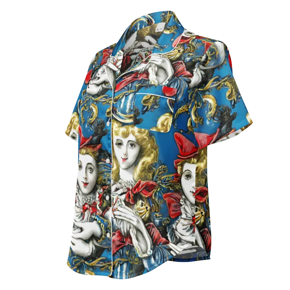 Masquerade Echoes on Women's Short Sleeve Pajama Top — Left Front